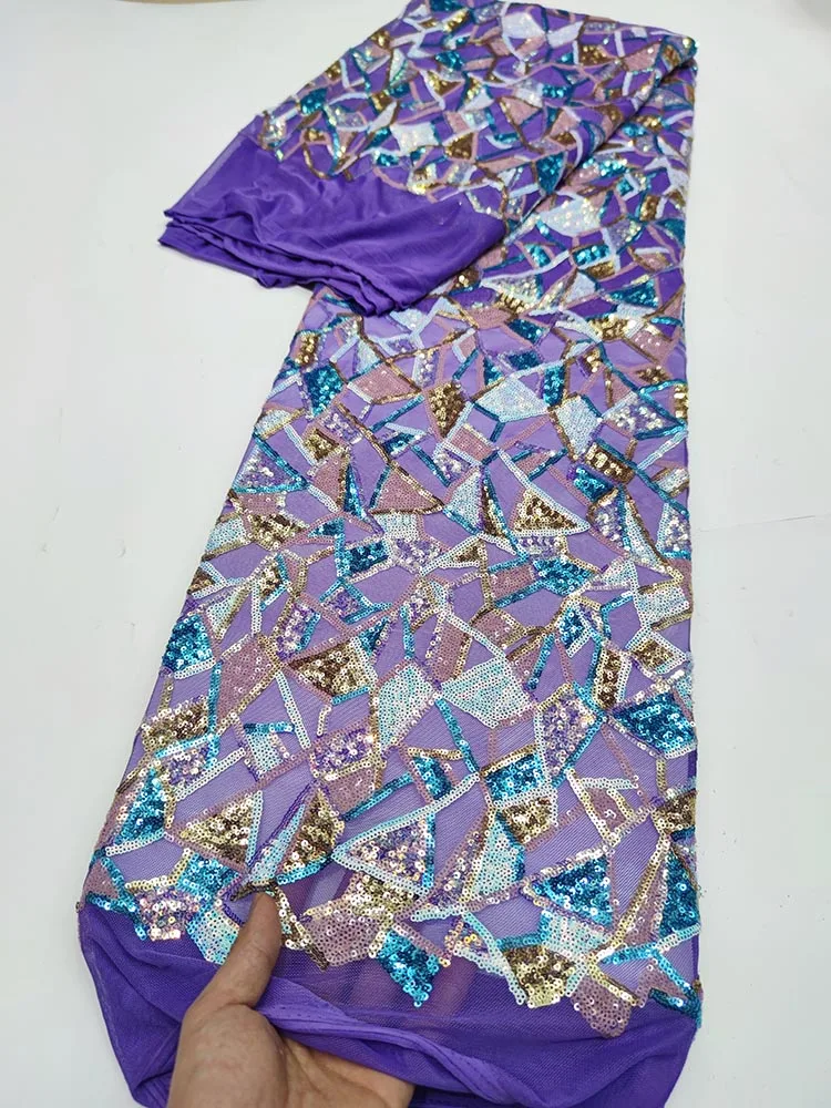 

Latest African French Sequins Net Lace Fabric 2022 High Quality Tulle Mesh Lace Bridal For Nigerian Wedding Dress Sewing 5 Yards