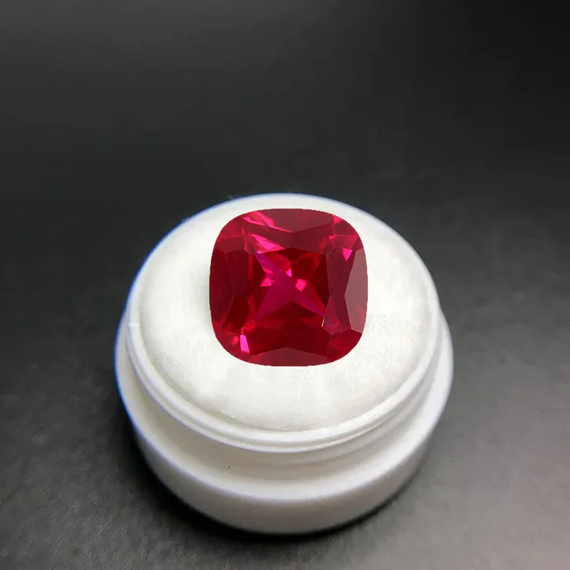 Natural Red Ruby 11.0mm 5.0Cts Square Cut Sri-Lanka VVS Loose Gemstone