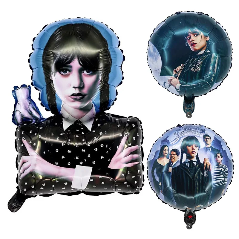 

3pcs Wednesday Addams Foil Balloons Hot Movie Air Globos Children or Adults Birthday Party Decor Supplies Kids Gift Baby Showe