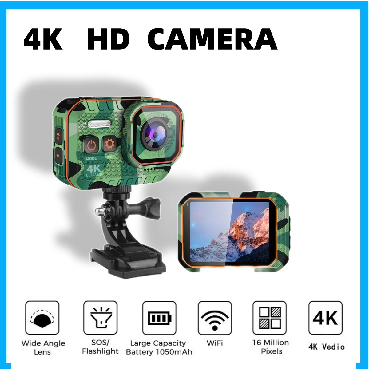Action Kamera 4K HD Mit Fernbedienung Bildschirm Wasserdichte Sport Kamera drive recorder 4K Sport Kamera Helm Hero 8 Insta