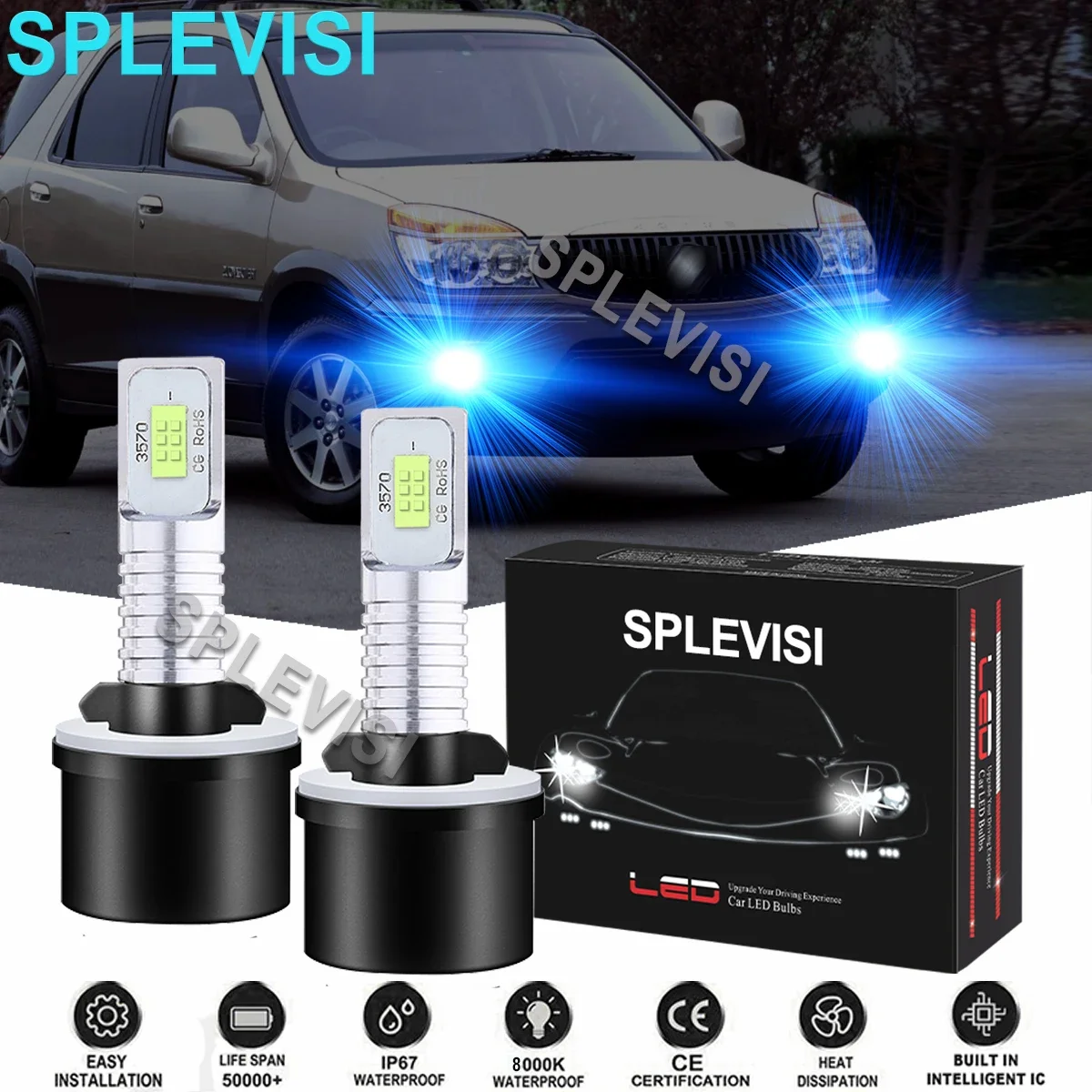 2 шт. автомобильные лампы 8000K светло-голубого цвета