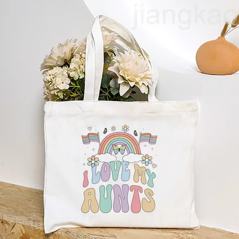 I Love My Aunts Сумка-тоут с радужным принтом Женская сумка на плечо Женская сумка для покупок Женская сумка на день рождения Рождественский подарок для тети