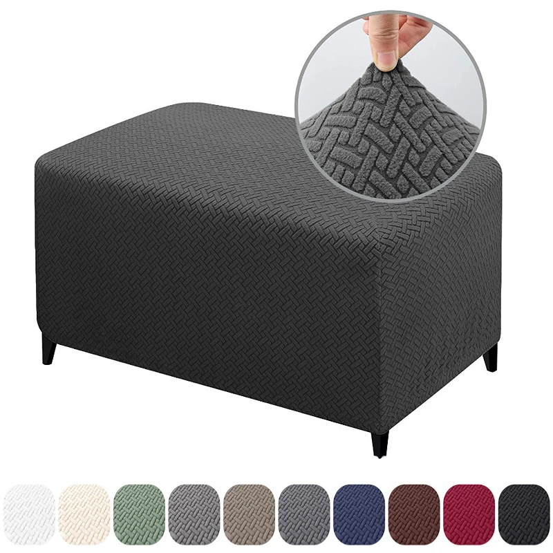 Cover Elastic Footstool Slipcover All-inclusive Rectangle Footrest Cover Foot Stool Protector Living Room