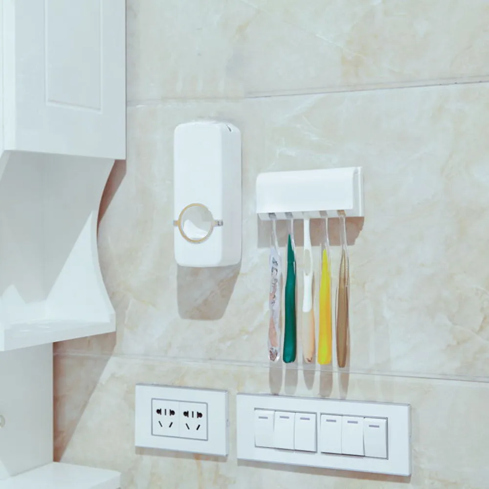 

Крючок для зубных щеток домашняя настенная вешалка Автоматическая настенная зубная паста нетоксичный клей липкий пылезащитный инструмент...