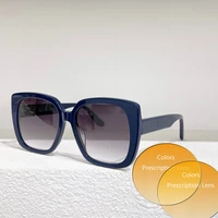 blue brown black square large frame high quality womens myopia prescription sunglasses 9045 fashion mens glasses gradient lens