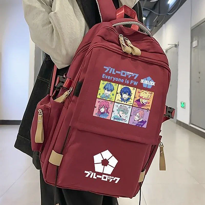 Синяя тюрьма: Блю Лок рюкзак Дышащая сетка 29 × 46 20 см черная синяя красная с замком