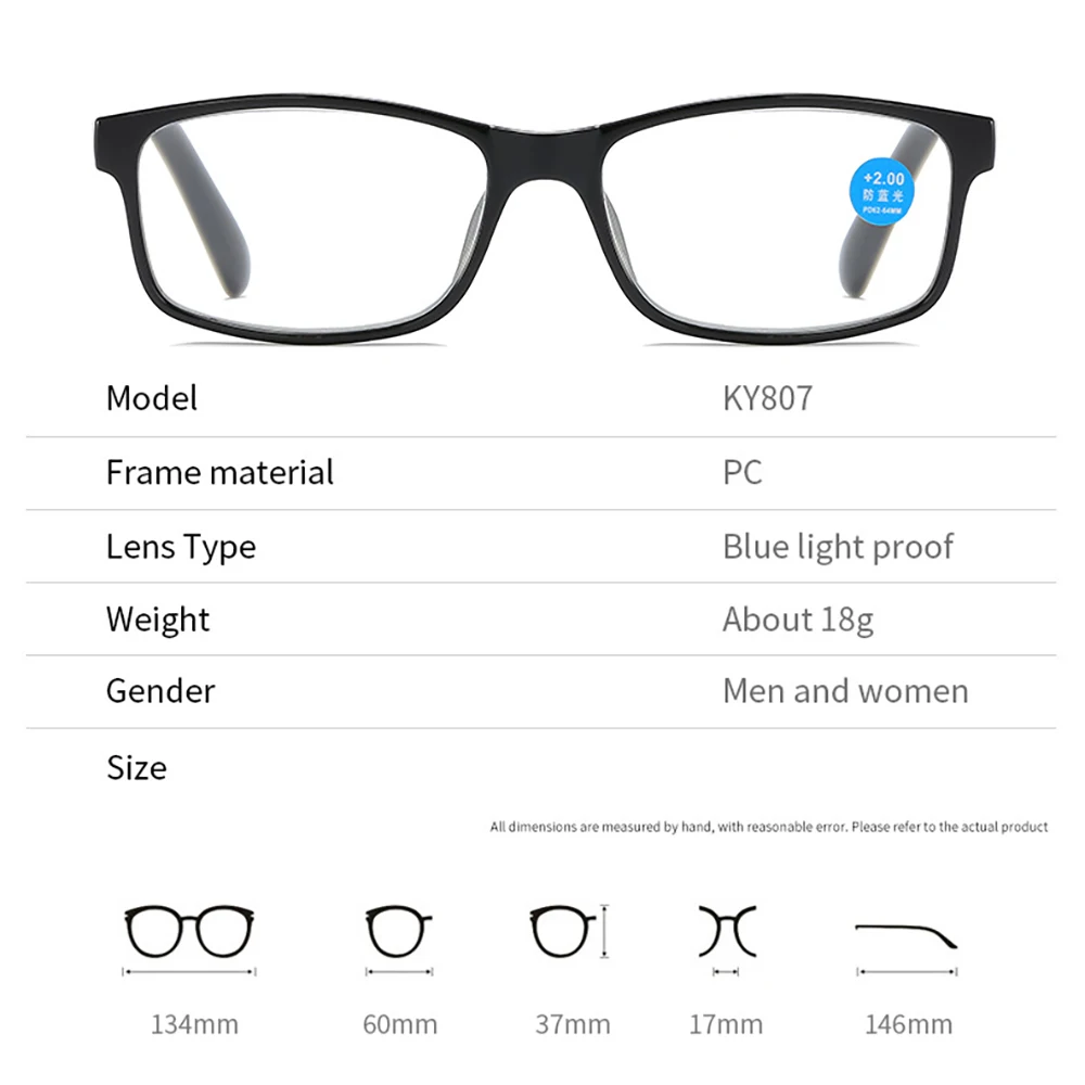 6 упаковок дешевых очков для чтения с защитой от синего света и градиентной