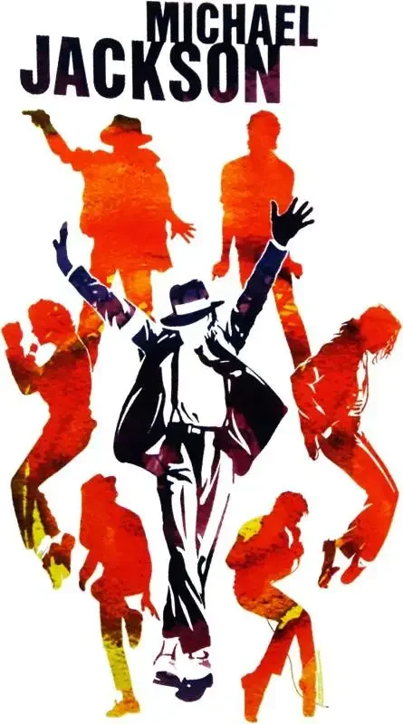 Футболка с силуэтами Майкла Джексона. Повседневные футболки из 100% хлопка