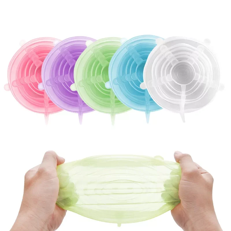 

Silicone Stretch Lids, 6-Pack Various Sizes Cover for Bowl, European-Grade Silicone kitchen accessories