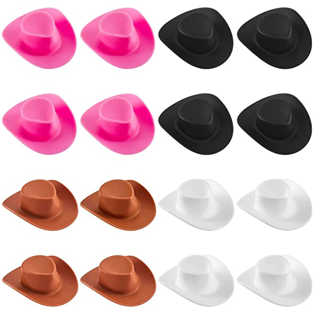 

40 Pcs Cupcake Ornament Tiny Cowboy Hats Small Hat Craft Miniature Hats Plastic Tiny Cowgirl Hat