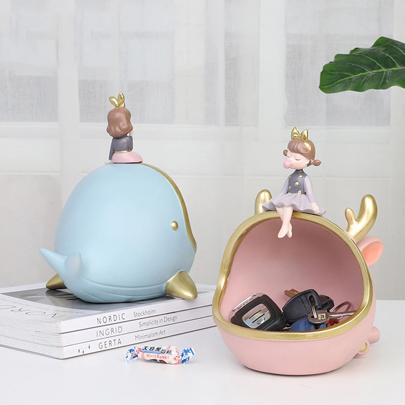 

Resin Whale Opening Storage Box Snacks Sundries Box Craftsmanship Girls Caprice Storage Tray-Whale Home Decoration Ornaments
