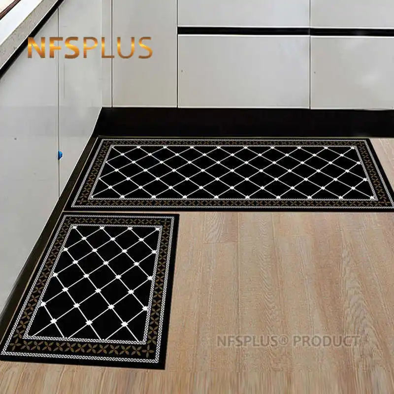 

Geometric Kitchen Carpet Rug Floor Mat 40x60cm & 40x120cm Polyester Printed Anti-Slip Front Door Mat Entrance Doormat Home Decor