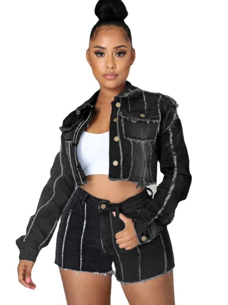 Женские джинсовые куртки новинка 2024 Повседневная приталенная ковбойская