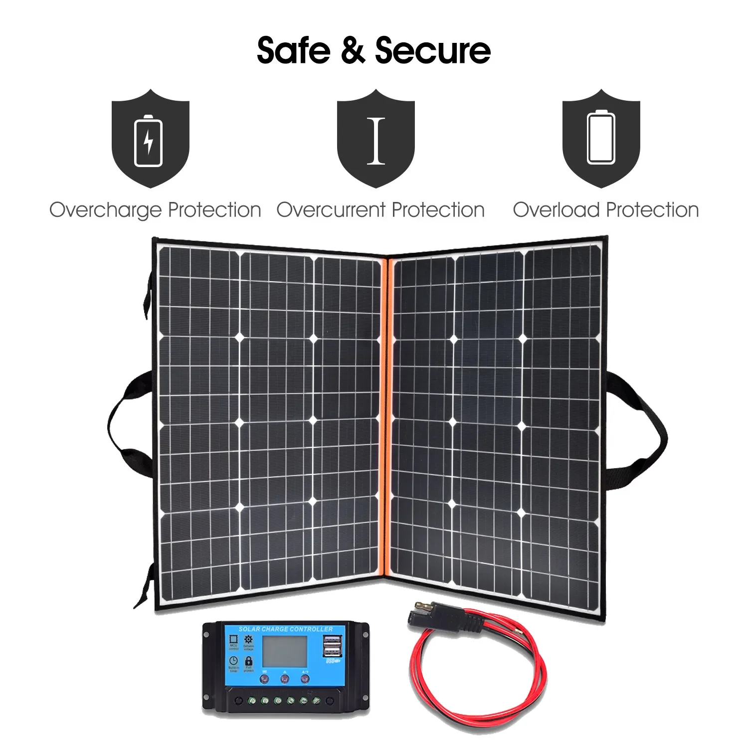 

Foldable Solar Panel 40W 60W 80w 100W 150w Portable Photovoltaic Solarpanel for Hiking Power 12v battery Charger