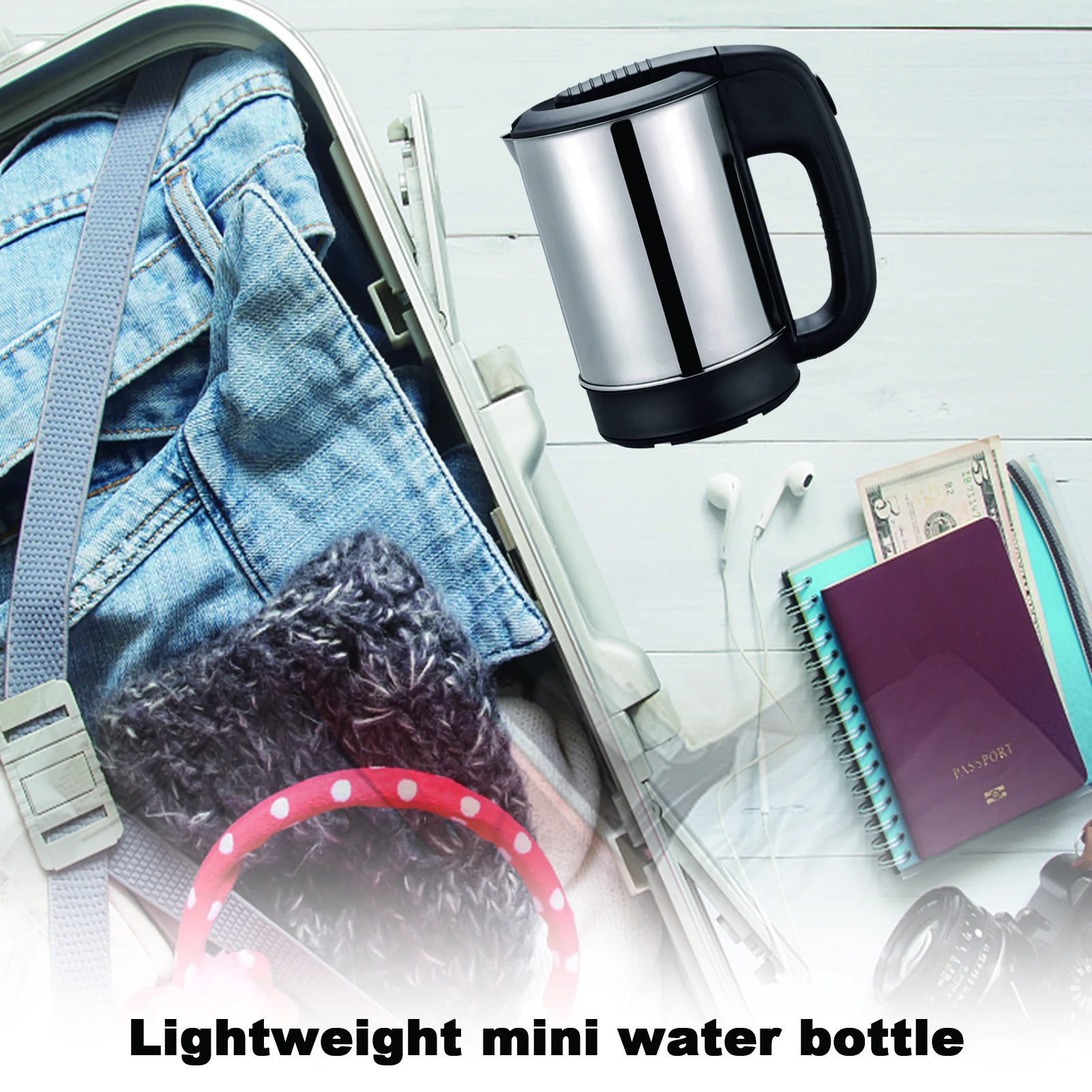 0.5L 1000W Mini Electric Kettle Stainless Steel Automatic Power Off Portable Water Boiler Coffee and Tea Pot Fast Heating |