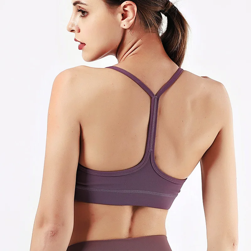 

NWT Open Back Sports Push Up Bra Without Underwire Woman Running Fitness Backless Vest For Women Gym Wear Imitation Brands