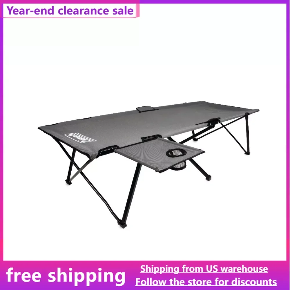 

Camping Cot With Side Table Free Shipping Folding Bed Furnishings Hiking Sports Entertainment