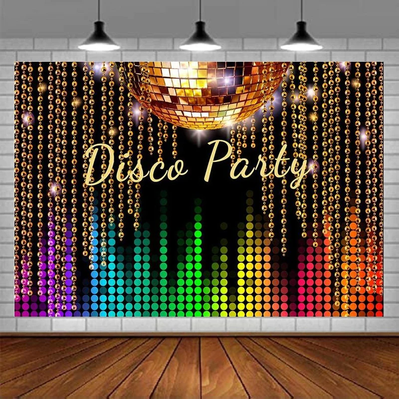 

Disco Party Photography Backdrop Banner 70's Night Club Neon Dancers Photo Background Studio Props Wall Decorations