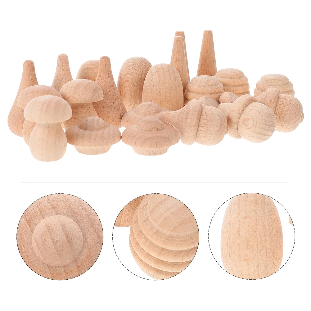 

Wooden Unfinished Mushroom Wood Ornament Diy Mushrooms Acorns Decor Christmas Graffiti Unpainted Painting Figurines Block Crafts