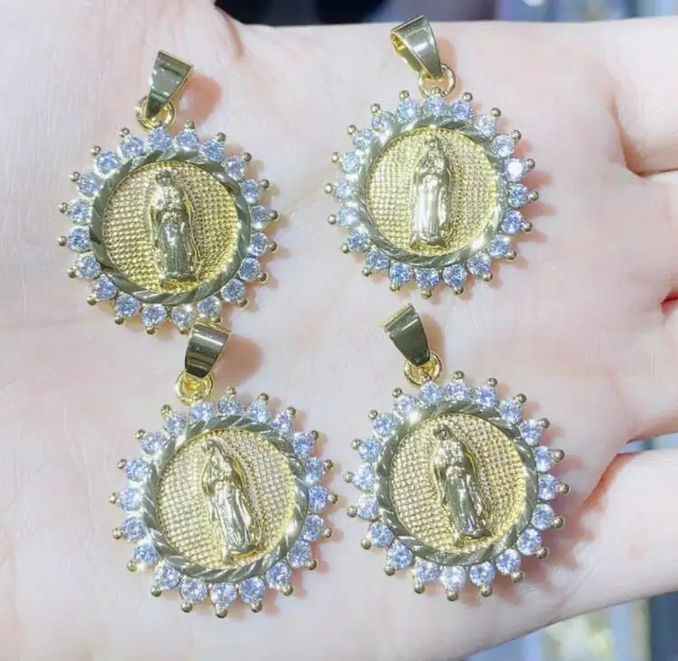 

1 шт. медные ожерелья с изображением Иисуса для женщин и мужчин, ожерелье со стразами, аксессуары Подвески fg34