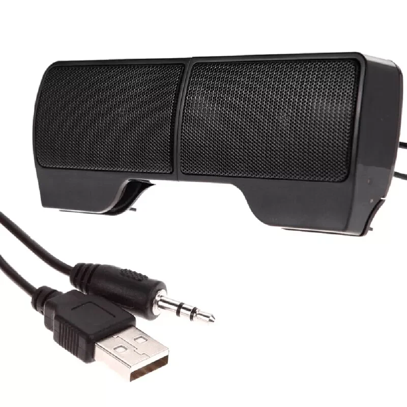 

Portable Mini Clip USB Soundbar for Laptop / Desktop / Tablet PC - Black Soundbar Powered Bluetooth Speaker Subwoofer Sound