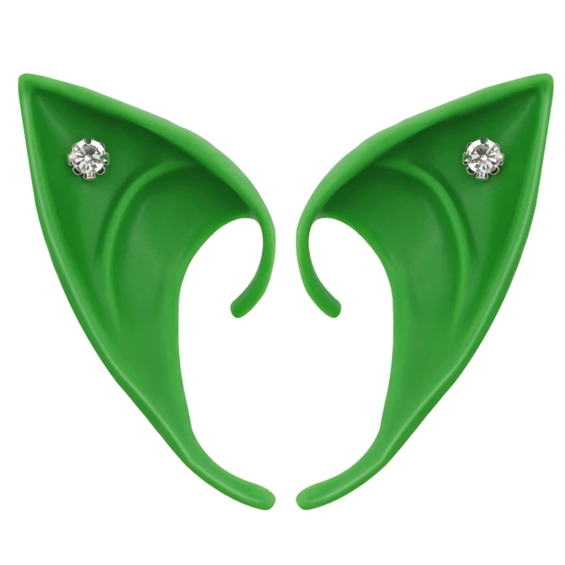 

Elf Ears Rhinestone Decor False Ears Props Fairy Angel Dress Up Cosplay Decor Elf Dress Up Cosplay Latex Ears For Fairy