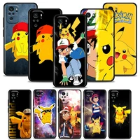 cartoon ash and pikachu phone case for redmi 10 9 9a 9c 9i k20 k30 k40 plus note 10 11 pro soft silicone case pikachu