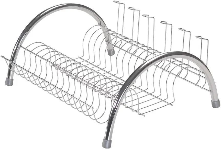 

Fantastik Drain, 43cm, Chrome, Foldable Dishes Drainer Wooden Plates Mugs Rack Stand Holder Kitchen Supplies