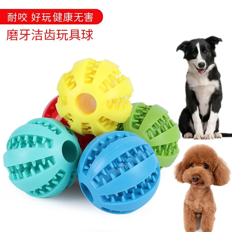 

Pet Dog Chew Toys Teeth Cleaning Snack Ball Pet Dog Toy Ball Natural Rubber Super Tough Interactive Bouncy Pet Supplies