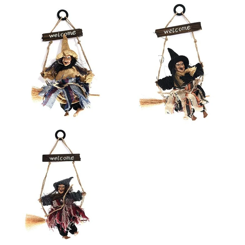 

Halloween Pendant Ghost Festival Bar Retro Witch Pendant Broom Haunted House Decoration Props Ktv Decoration