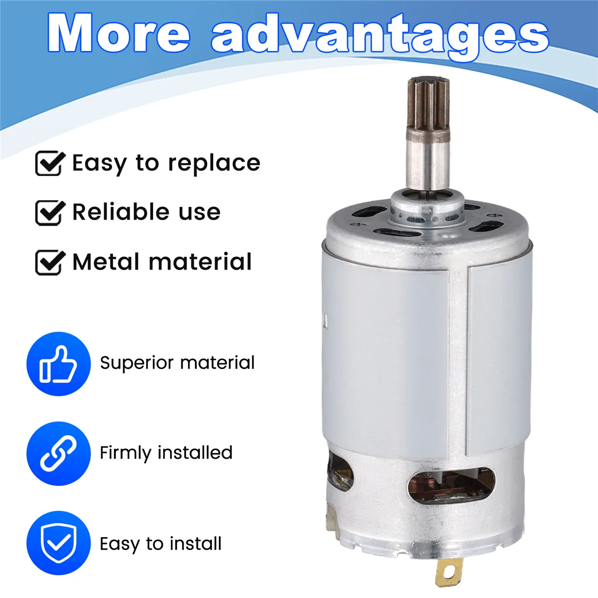 Фото TFBC DC21V 8-зубчатый двигатель-550VD H3 для 50027484 WU390 WX390 WX390.1 Электрическая дрель Металлический мотор-редуктор Запчасти для инструментов №4
