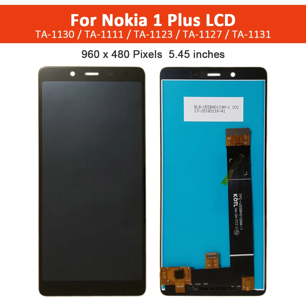 

5,45 "Оригинальный ЖК-дисплей для Nokia 1 Plus TA-1130, ЖК-дисплей с сенсорным экраном и дигитайзером в сборе с рамкой для NOKIA N1Plus, дисплей