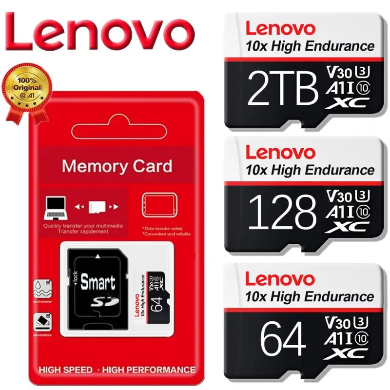 Lenovo 2 ТБ 1TB Micro TF SD карта 128GB высокоскоростная памяти 256GB Mini карты 512GB UHS-1 флеш-карта