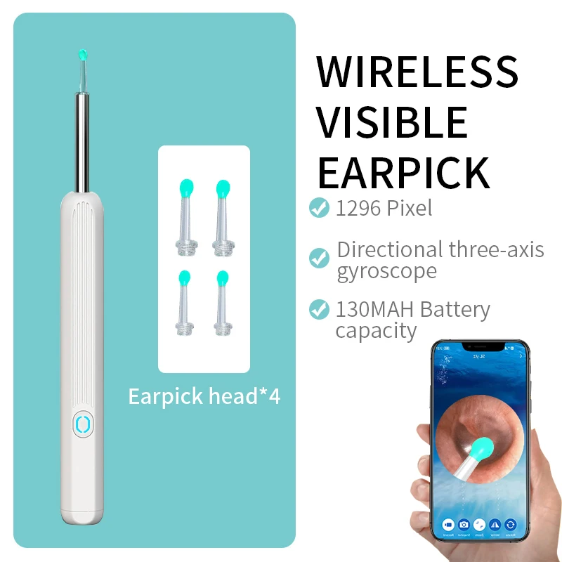 

Smart Visual Ear Cleaner Endoscope Wifi Ear Cleaning Spoon High Precision Earpick Mini Camera Otoscope Health Care Ear Sticks