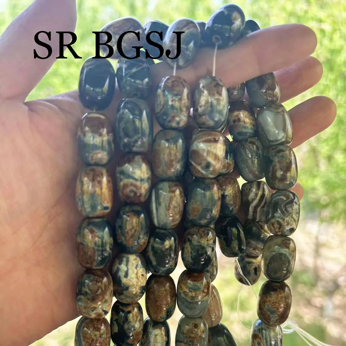 Большие винтажные огненные агатовые бусины 13x18 мм