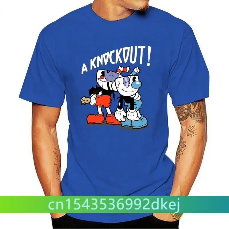 

Cuphead Knockout Anime Tshirt Comic Video Game Cotton O-Neck T Shirt Family Tops Tees Coupons Printed Tshirts Drop Shipping