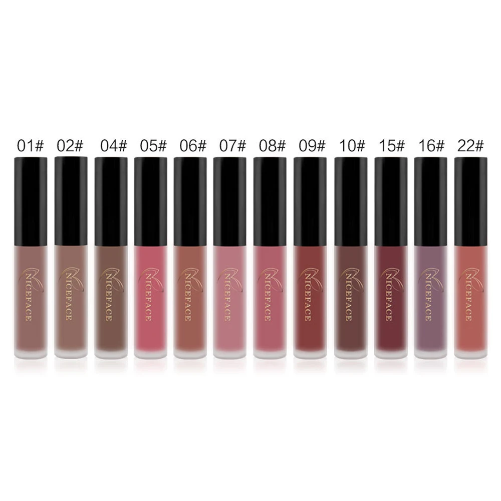 

NICEFACE 24 Colors Liquid Lipstick Makeup Waterproof Matte Red Lip Gloss Long Lasting Nude Lip Tint Makeup Pigment Cosmetics