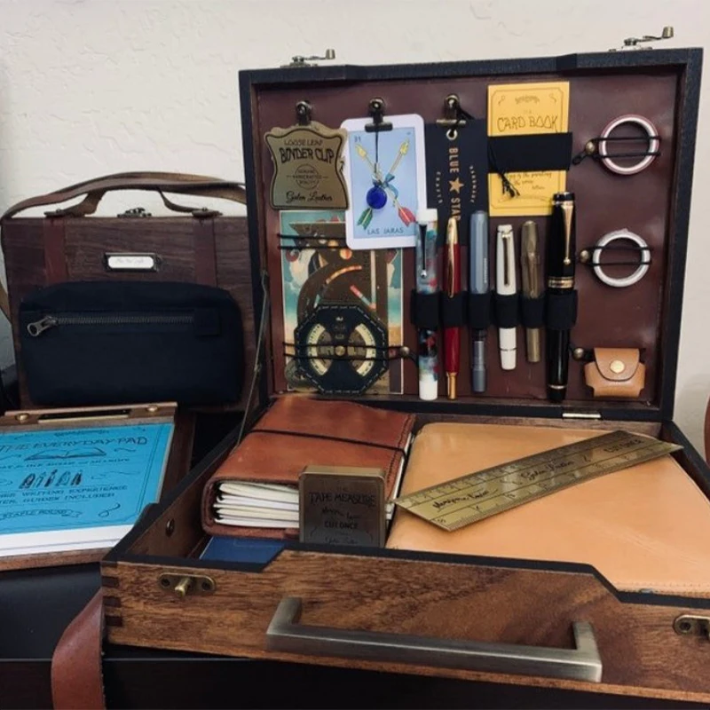 Writers Messenger Wood Box A5 Wooden Retro Trend Shoulder Bag Postman Outdoor Briefcase Art Supplies Box Home Decor Storage Box