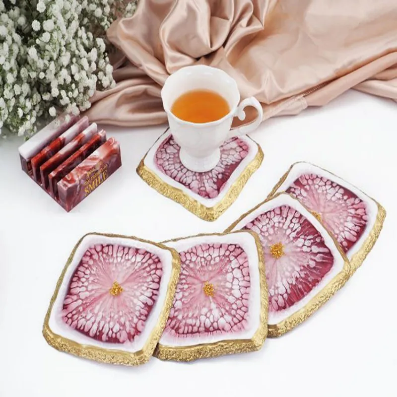 Набор зеркальных силиконовых подставок сделай сам с минеральными краями