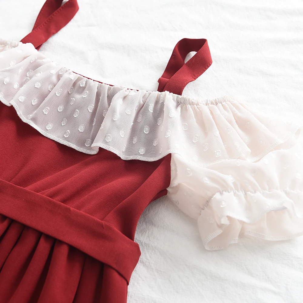 Летнее платье для девочек с открытыми плечами