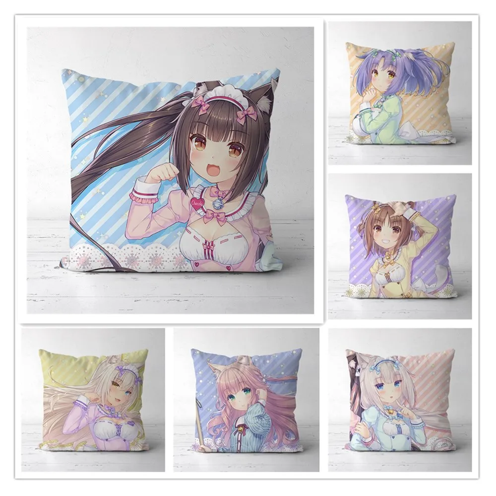 

Nekopara Vanilla Chocola Two Sides Decor Pillow Cushion Case Cover