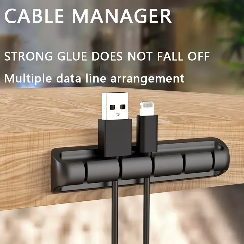 

Cable Organizer Management Silicone Cable Holder Winder Desktop Tidy Clip Wire Storage Flexible For Charger Mouse Headphone
