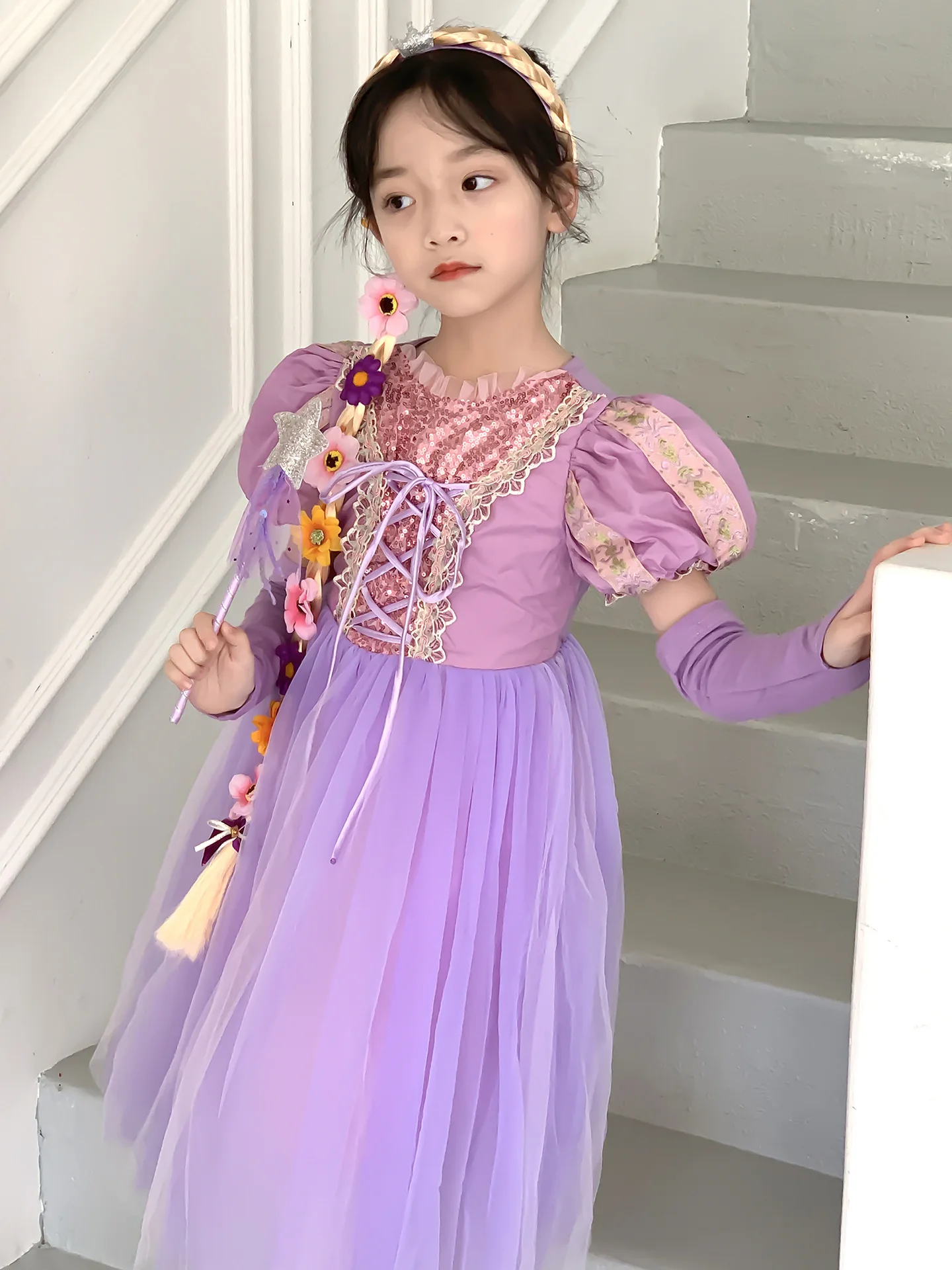 Мультяшные волосы София косплей длинные принцесса мечта платье костюм Хэллоуин