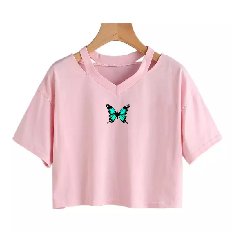 

Женская футболка с коротким рукавом и V-образным вырезом, в готическом стиле