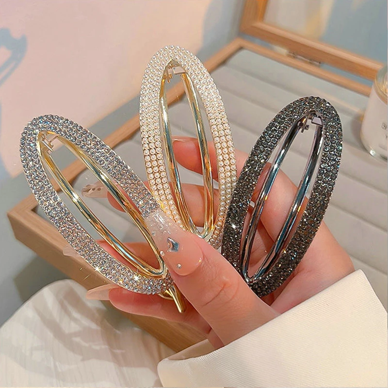 

Fashion Frog Buckle Hair Clip Rhinestone Pearls Hairpin Barrette Headdress For Women Girl Hair Accessories Ponytail Claw Clip