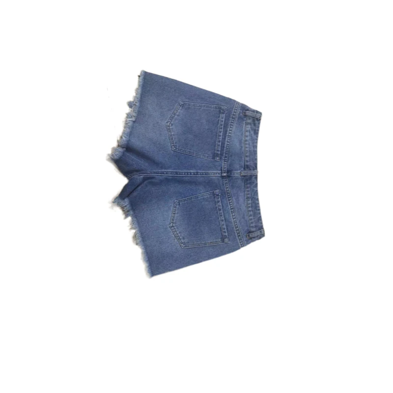 Casual High Waist Denim Shorts Women Summer Pocket Tassel Jeans Short Female Femme Button Up Short Pants Pantalones De Mujer