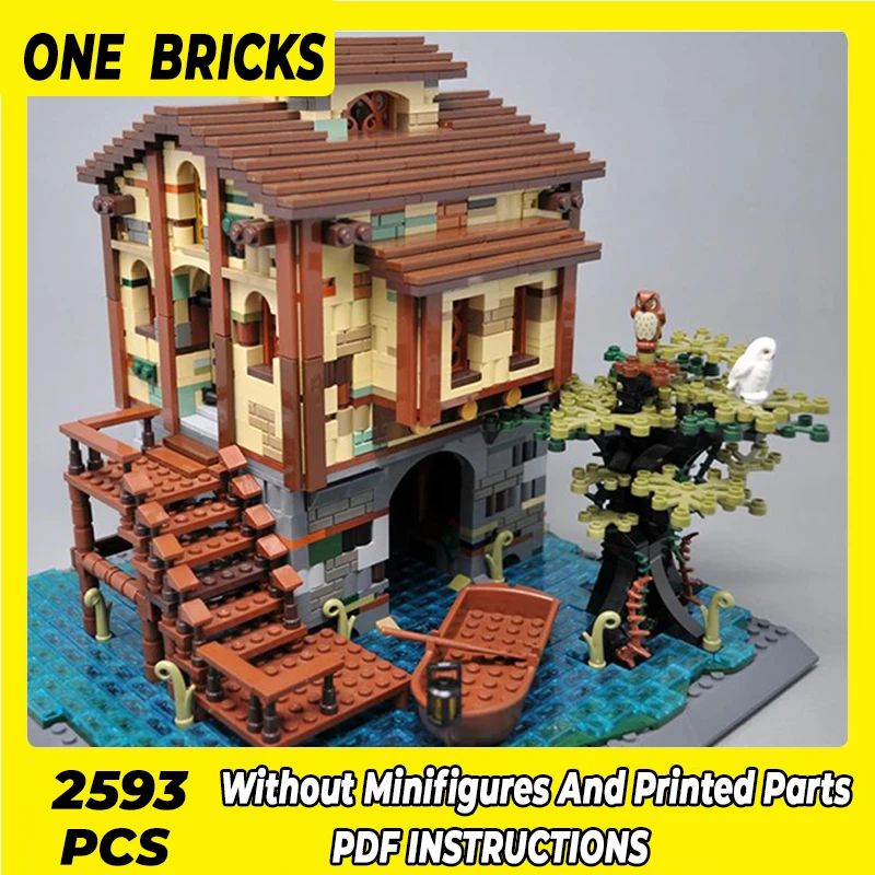 

Moc Building Blocks Modular Street View Swamp Cabin Technical Bricks DIY Assembly Construction Toys For Childr Holiday Gifts