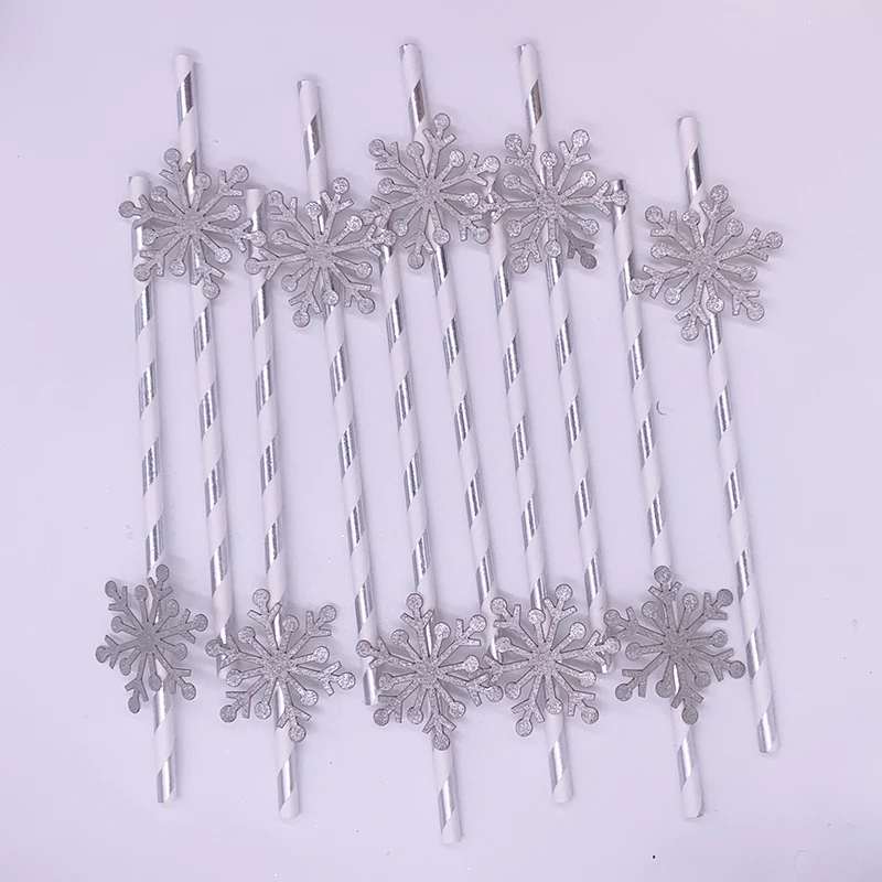 10 кусочков снежной соломы Рождественская вечеринка Украшения Одноразовая