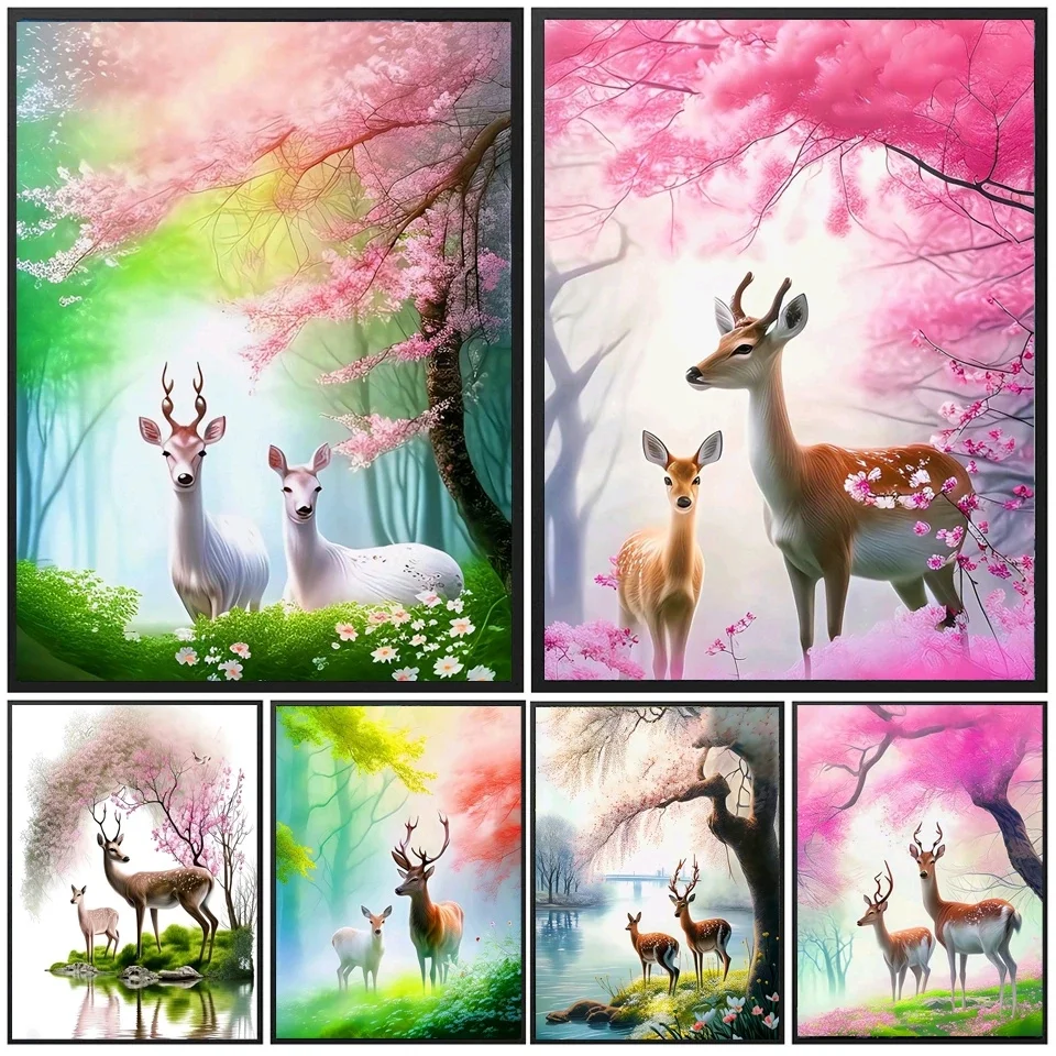 

5D алмазная живопись с оленем, полный квадратный/круглый Набор для вышивки крестиком, алмазная вышивка, животное, Мозаика Декор для дома ручной работы Art WE809