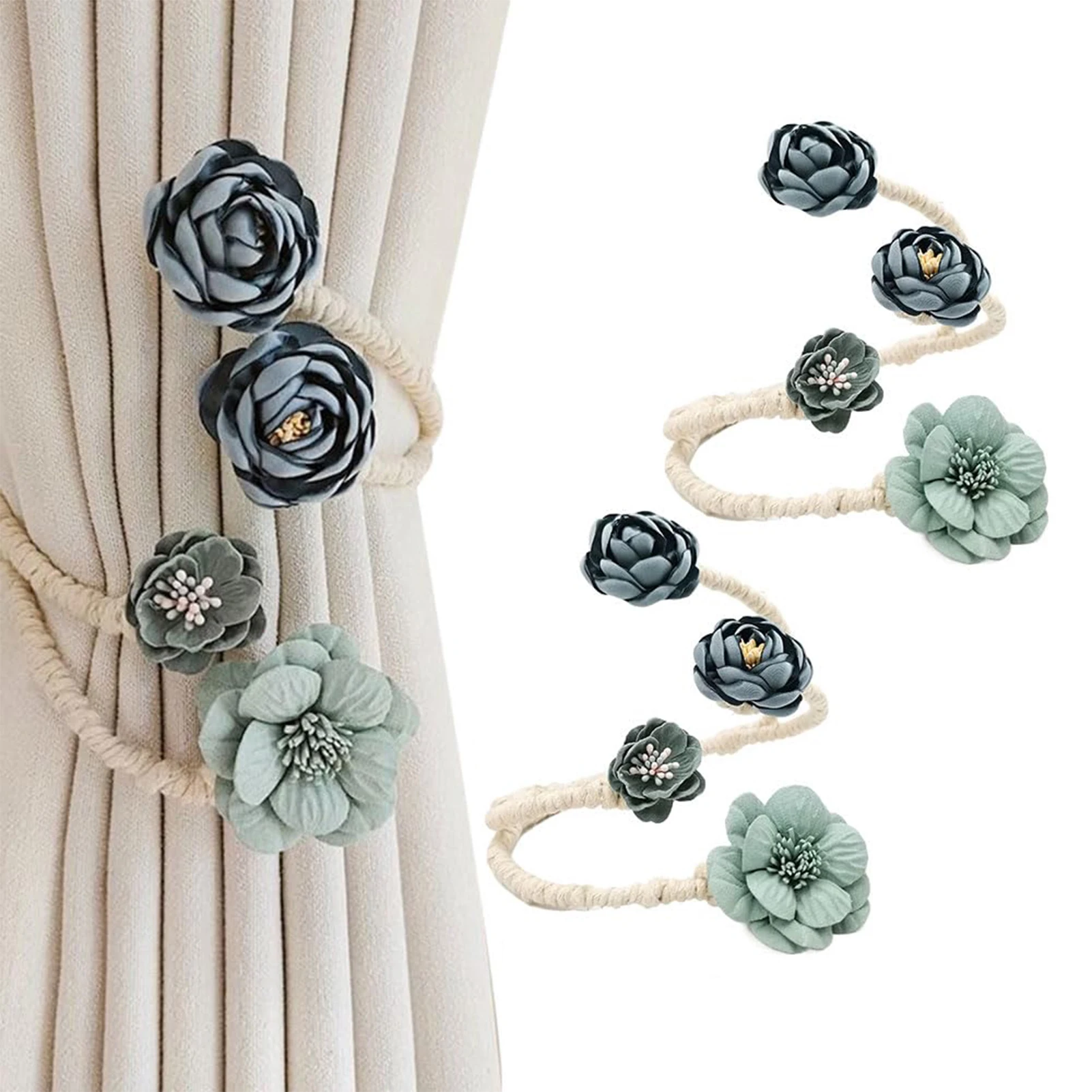 

Винтажные зажимы для штор с розой